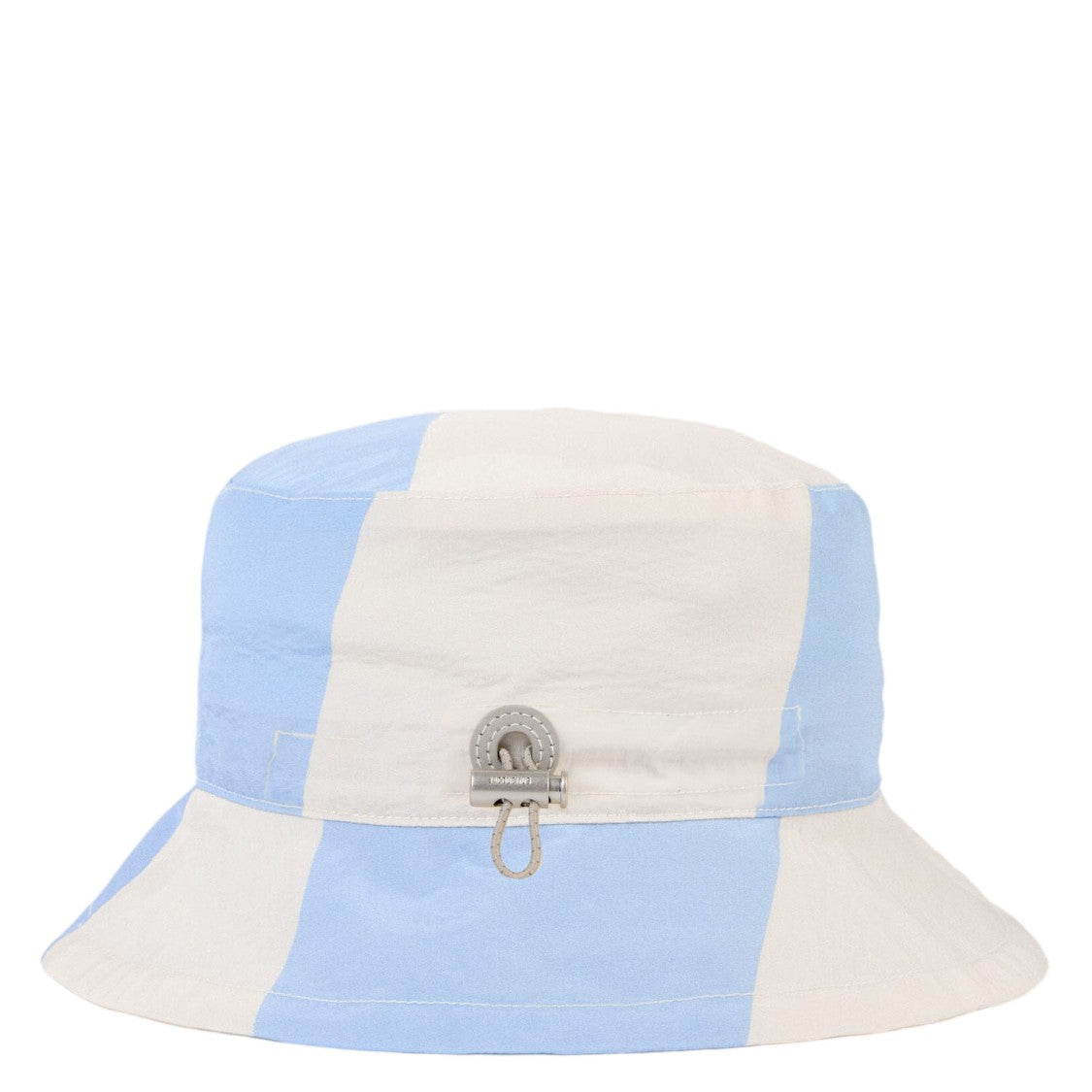 Jacquemus Flat Brim Bucket Hat With Striped Pattern And Logo Embroidery