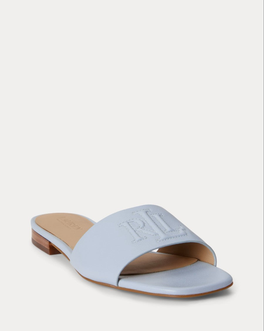 Lauren Ralph Lauren Slide Sandal With Wide Strap And Embossed Initials