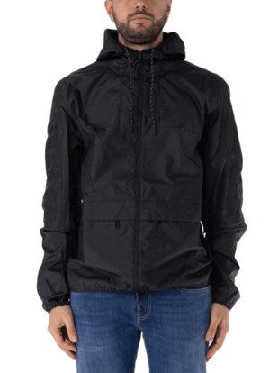 Autry Packable Black Nylon Windbreaker With Adjustable Hood