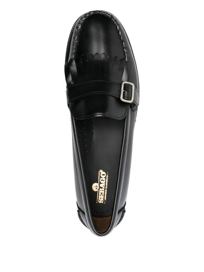 Sebago Black Ales Moccasin Toe Leather Loafer
