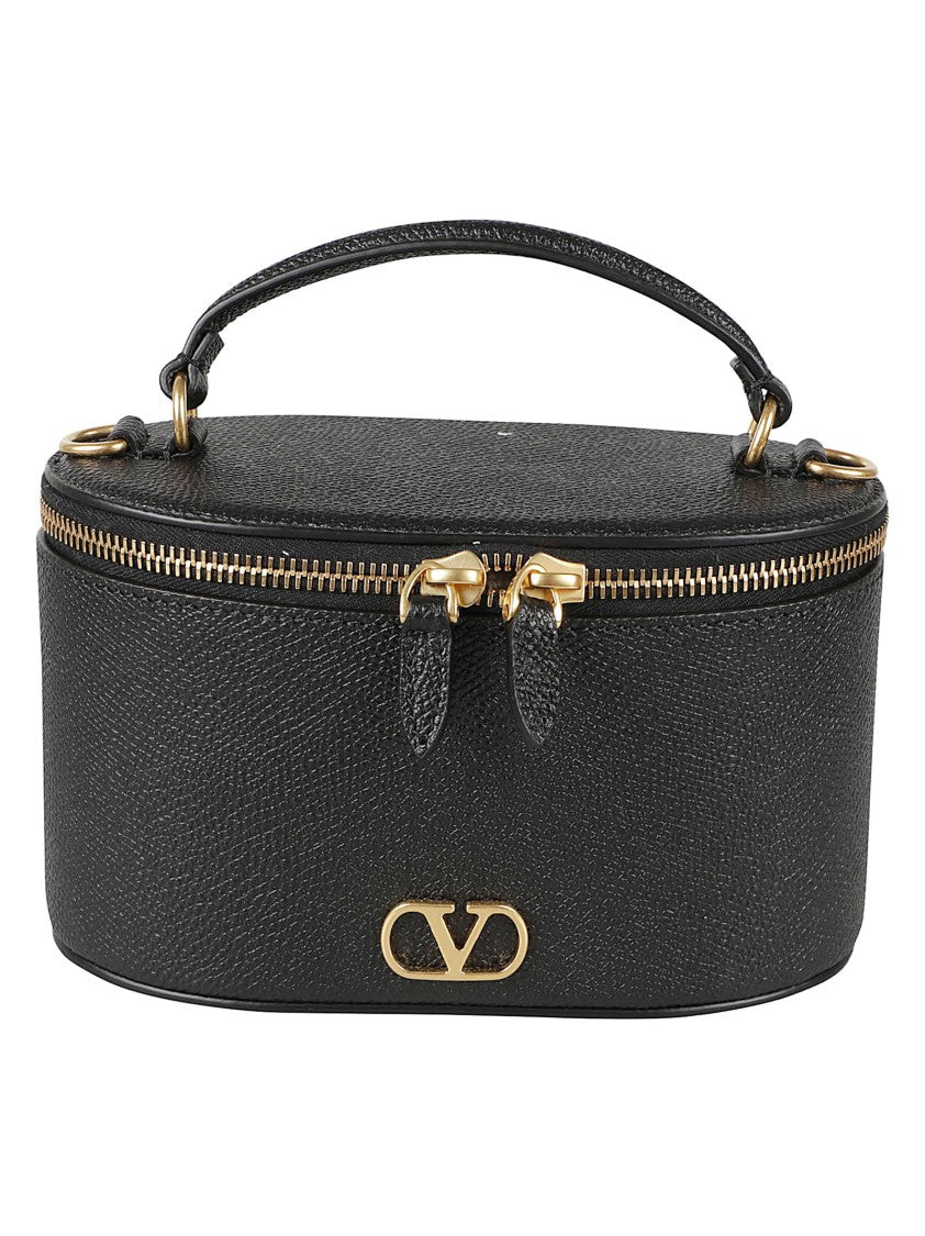 Valentino Garavani Oval-Shape Handbag In Textured Split Calf Leather