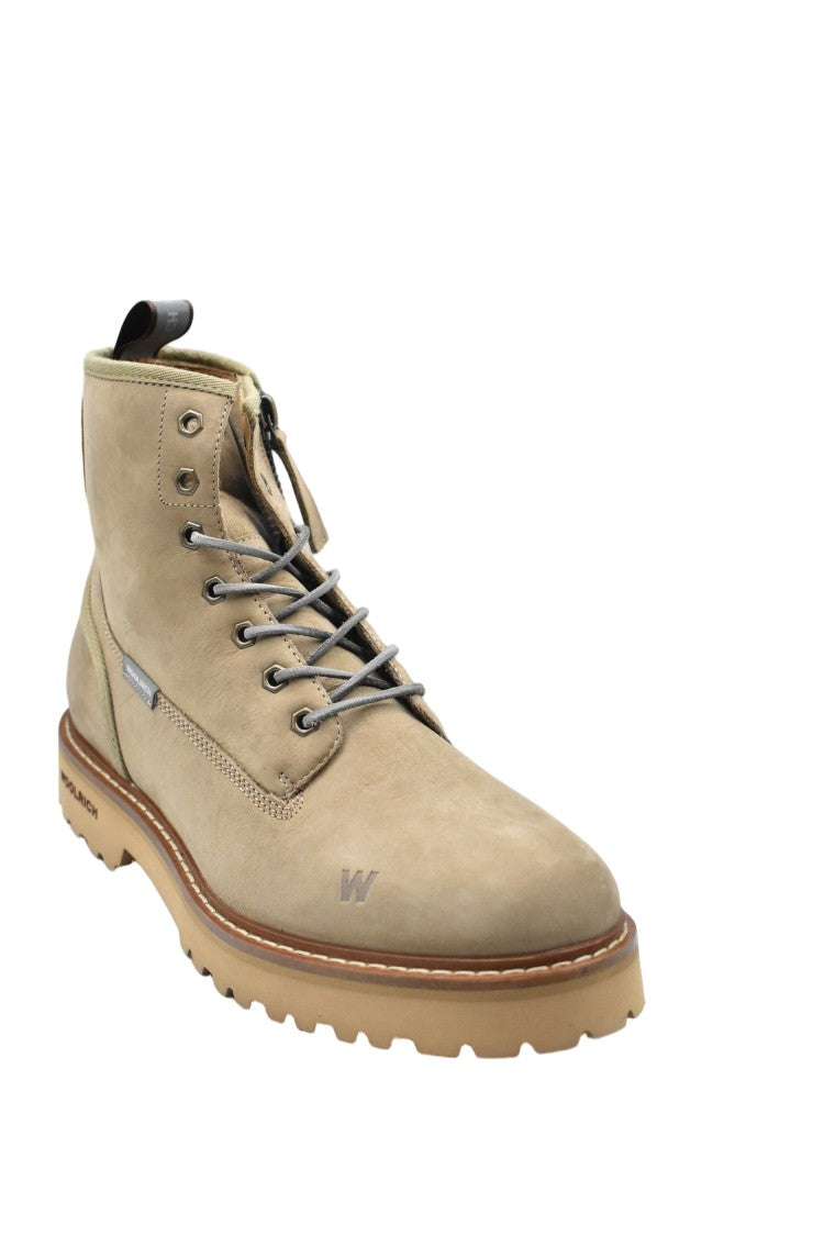 Woolrich Beige Ankle Boots With Matte Finish