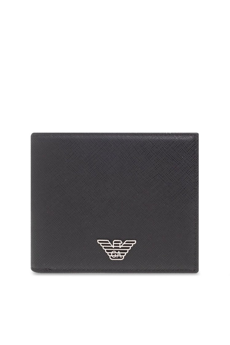 Emporio Armani Textured Black Wallet Set With Cardholder