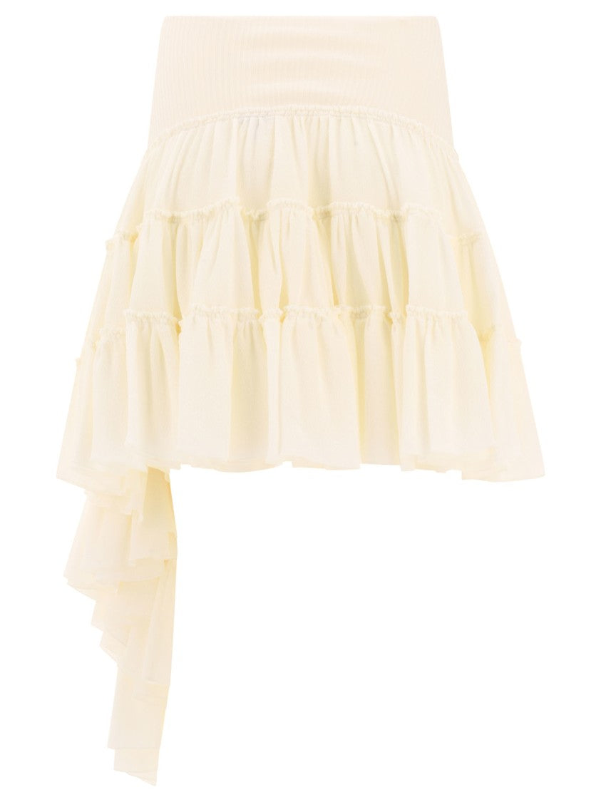 Loewe High-Waisted Ruffled Skirt With Asymmetrical Design