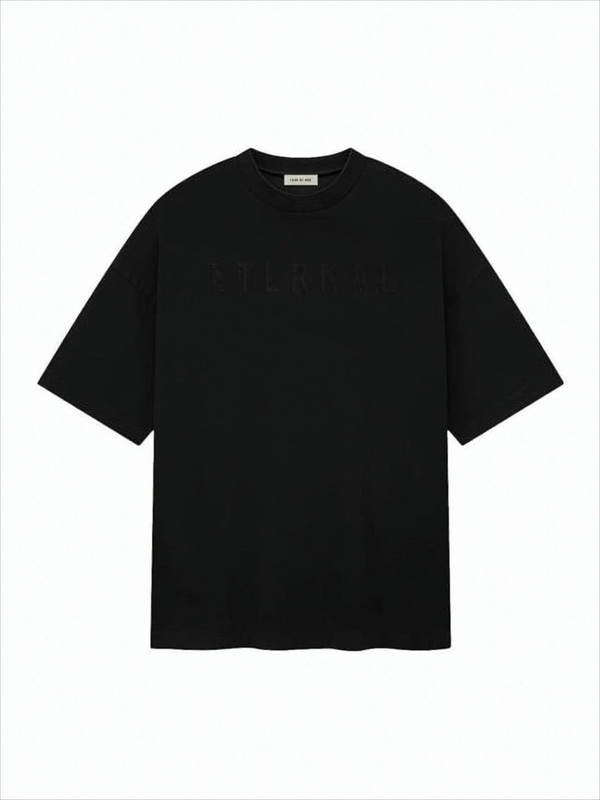 Fear Of God Boxy Black Short-Sleeve T-Shirt With Tonal Lettering