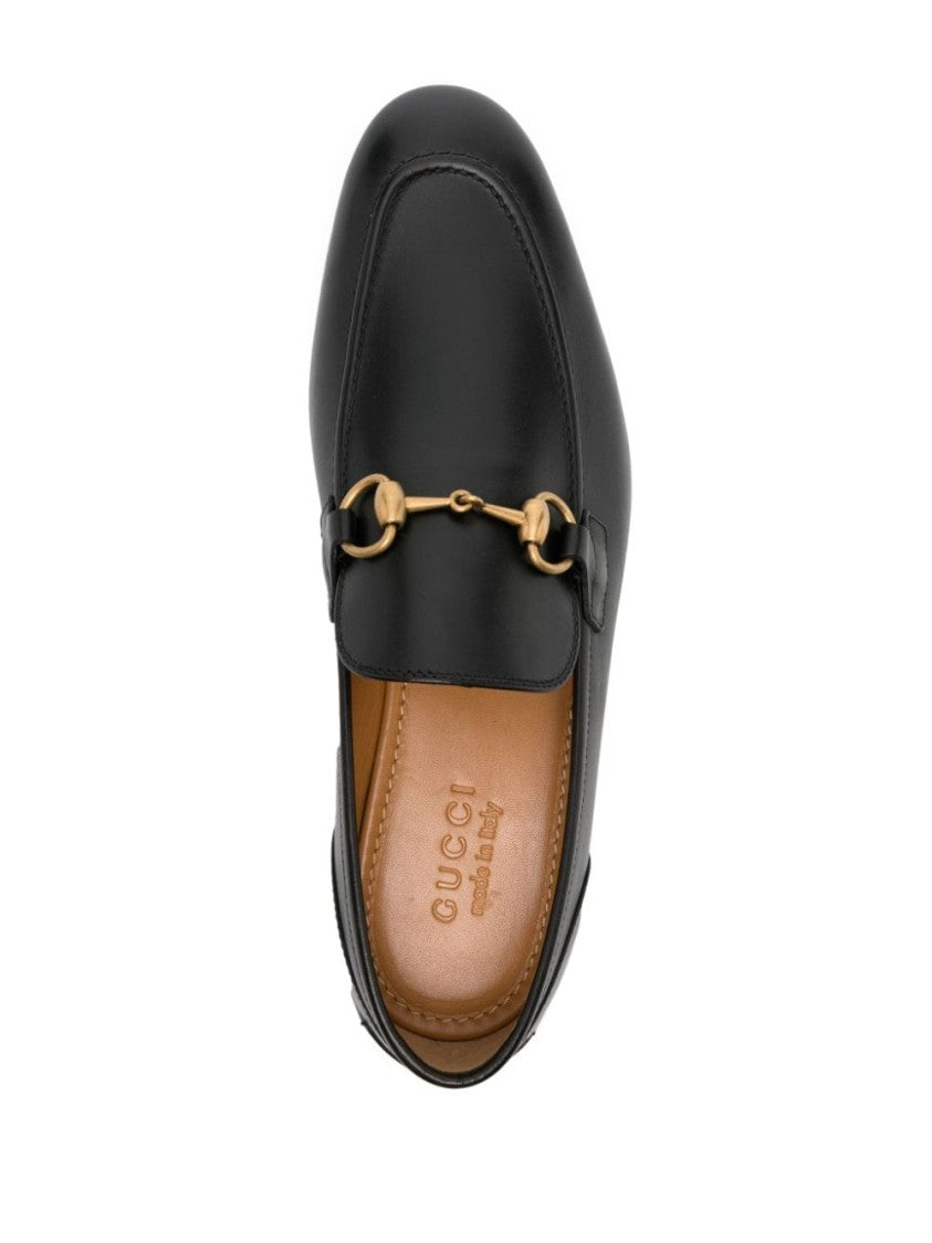 Gucci Black Jordaan Piped-Trim Leather Loafers