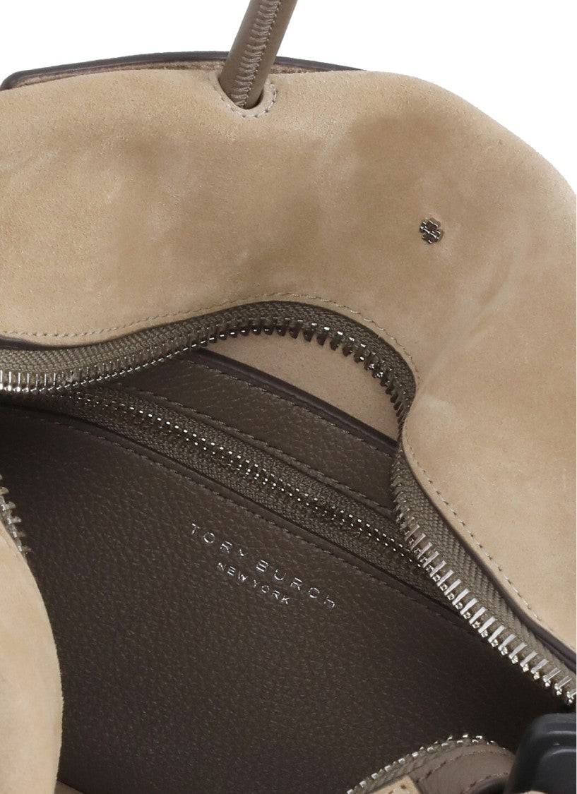 Tory Burch Brown Leather "Mercher" Hand Bag