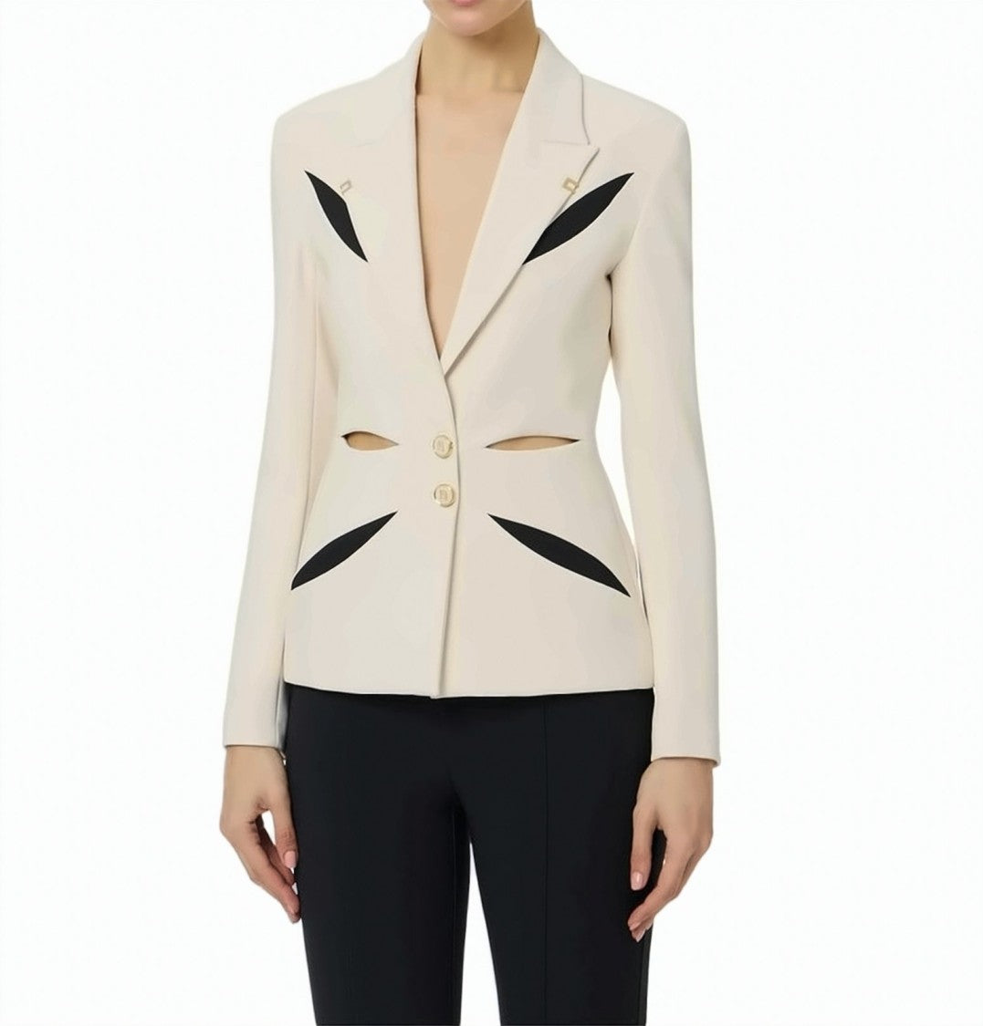 Elisabetta Franchi Lightweight Crepe Cut Out Jacket