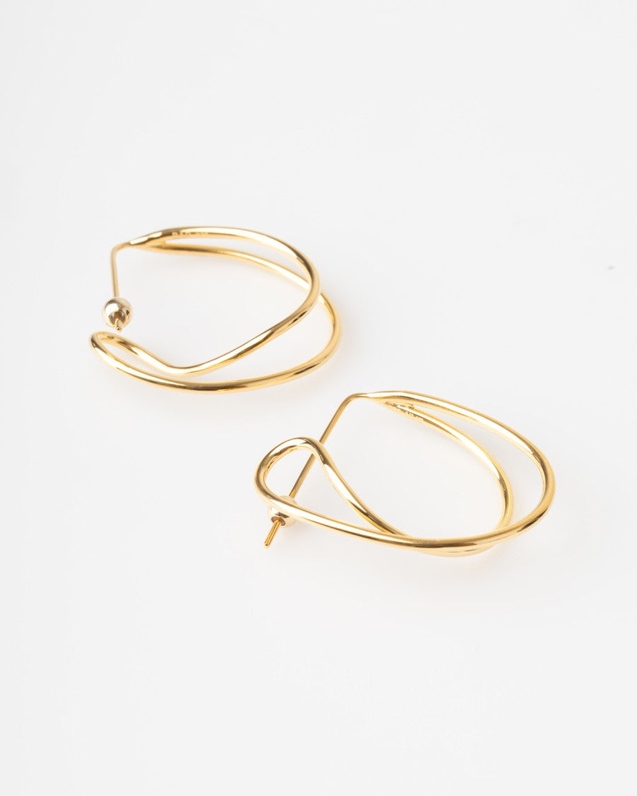 Bar Jewellery Crossed Paths Earrings – Gold-Plated Silver