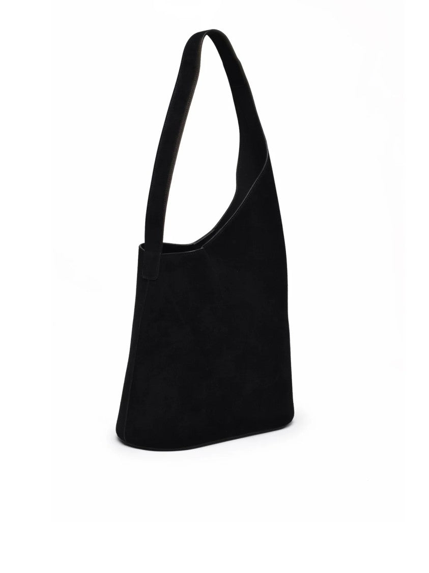 Aesther Ekme Black Lune Tote Suede Shoulder Bag