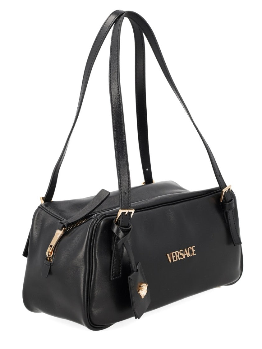 Versace Black Tag Lambskin Shoulder Bag