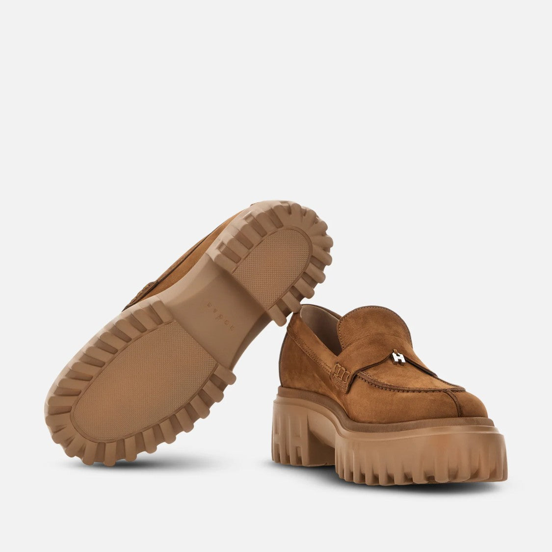 Hogan Classic Penny Loafer Moccasins With Lug Sole