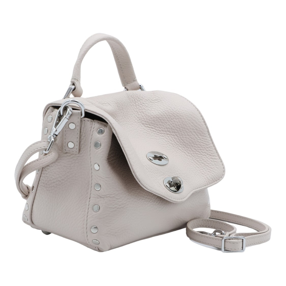 Zanellato Pebbled Texture Handbag With Silver-Tone Hardware