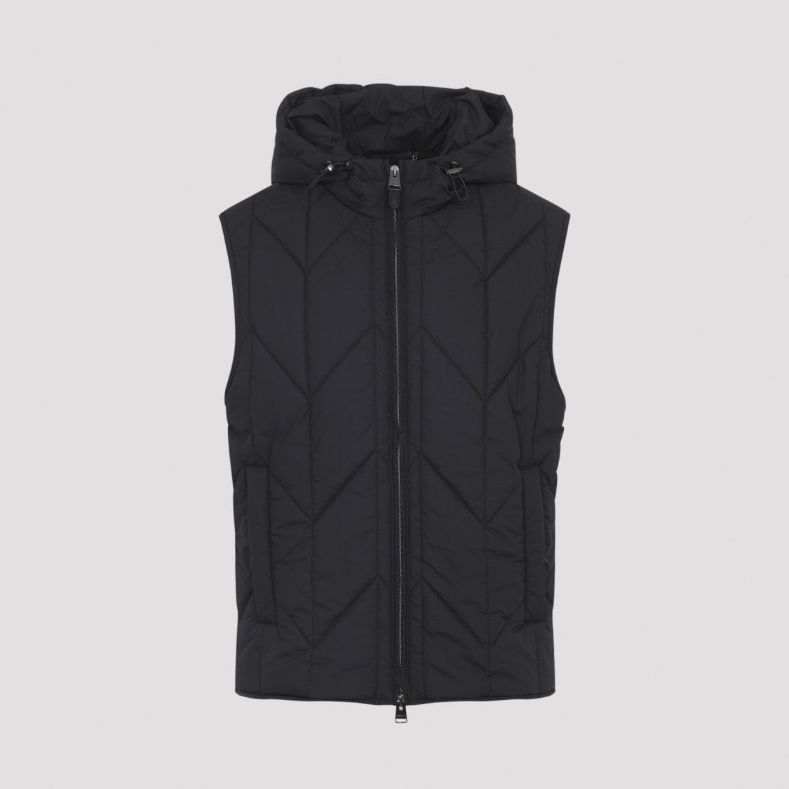 Canali Hoodie Dark Grey Viscose Bomber Jacket