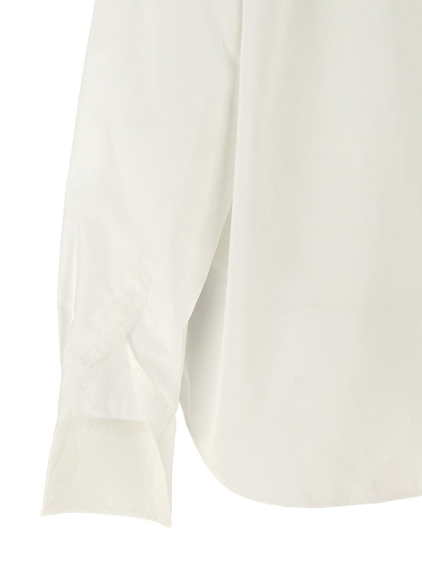 Mm6 By Maison Margiela V-Neck Cotton Shirt With Long Cuffed Sleeves