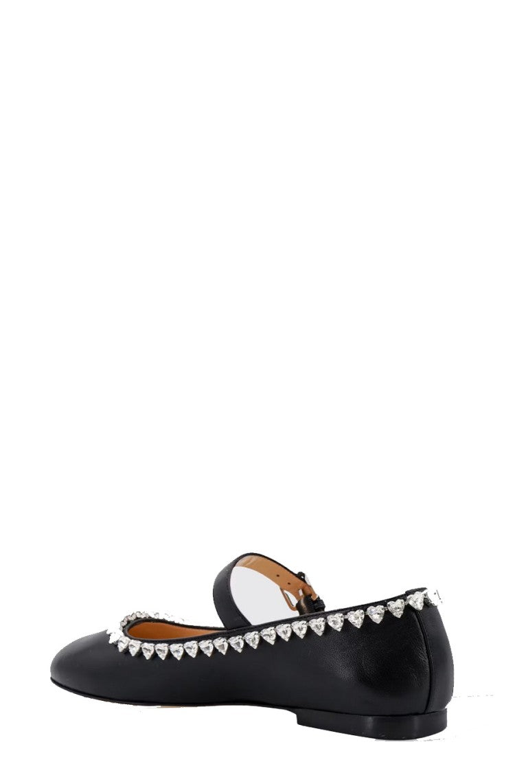Mach & Mach Black Leather Flats