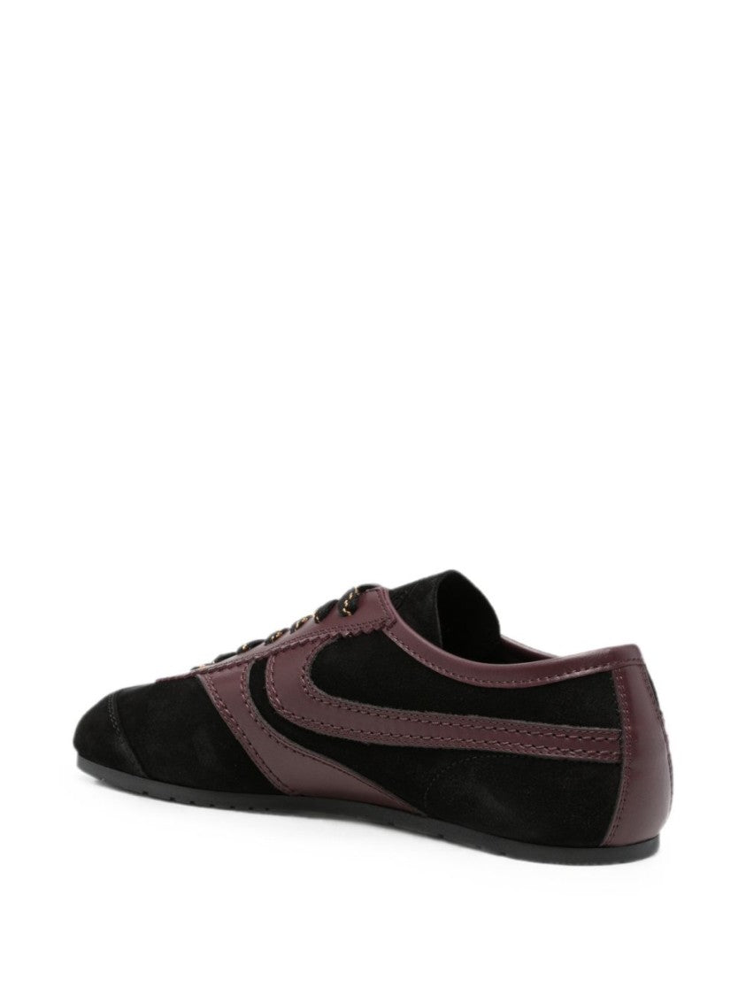 Dries Van Noten Low-Profile Sneakers With Glossy Overlays And Patterned Laces