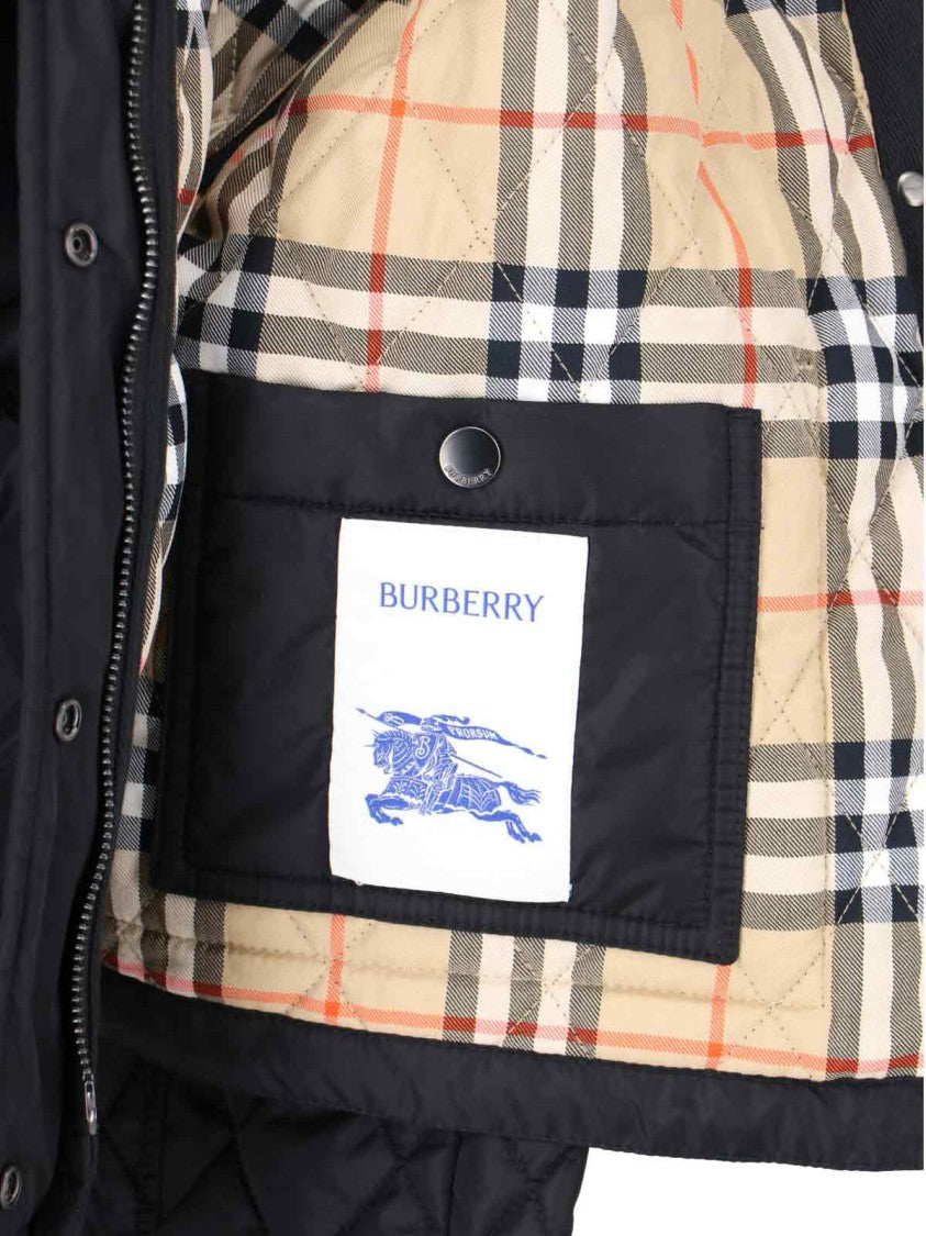Burberry Black Classic Collar Crop Jacket
