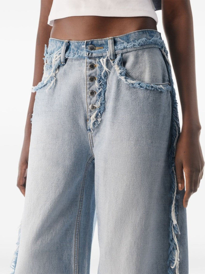 Alexander Wang Inverted Distressed Wide-Fit Denim Balloon Jeans