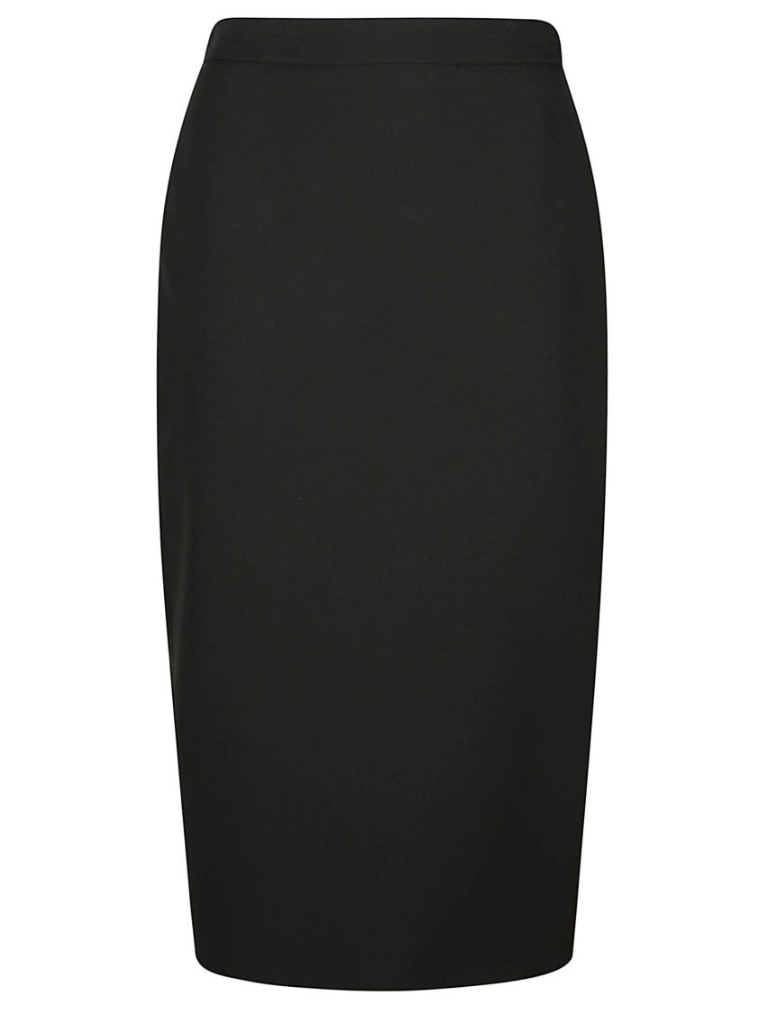 Max Mara Fitted High-Waisted Black Pencil Skirt With Back Slit
