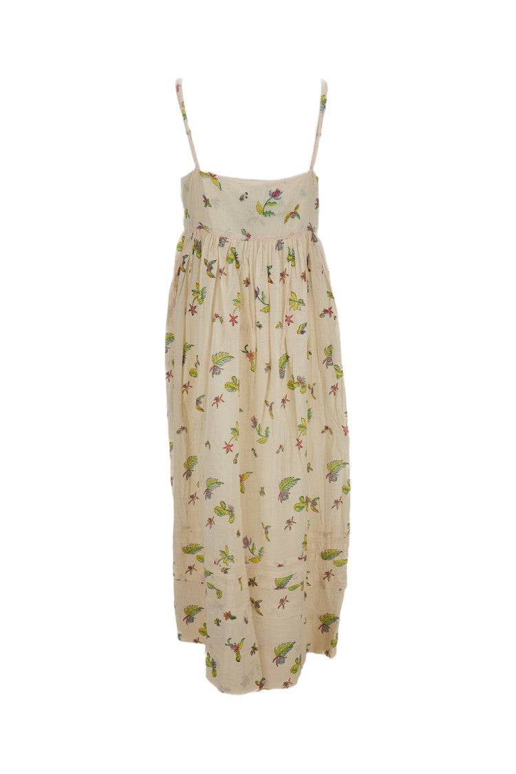 Injiri Cotton Slip Dress With Floral Pattern And Side Pockets