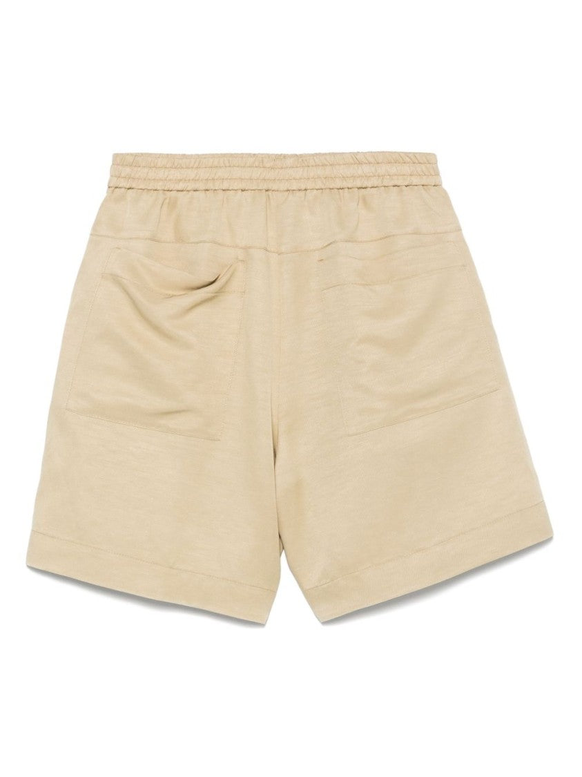 Nude Relaxed Fit Beige Twill Shorts