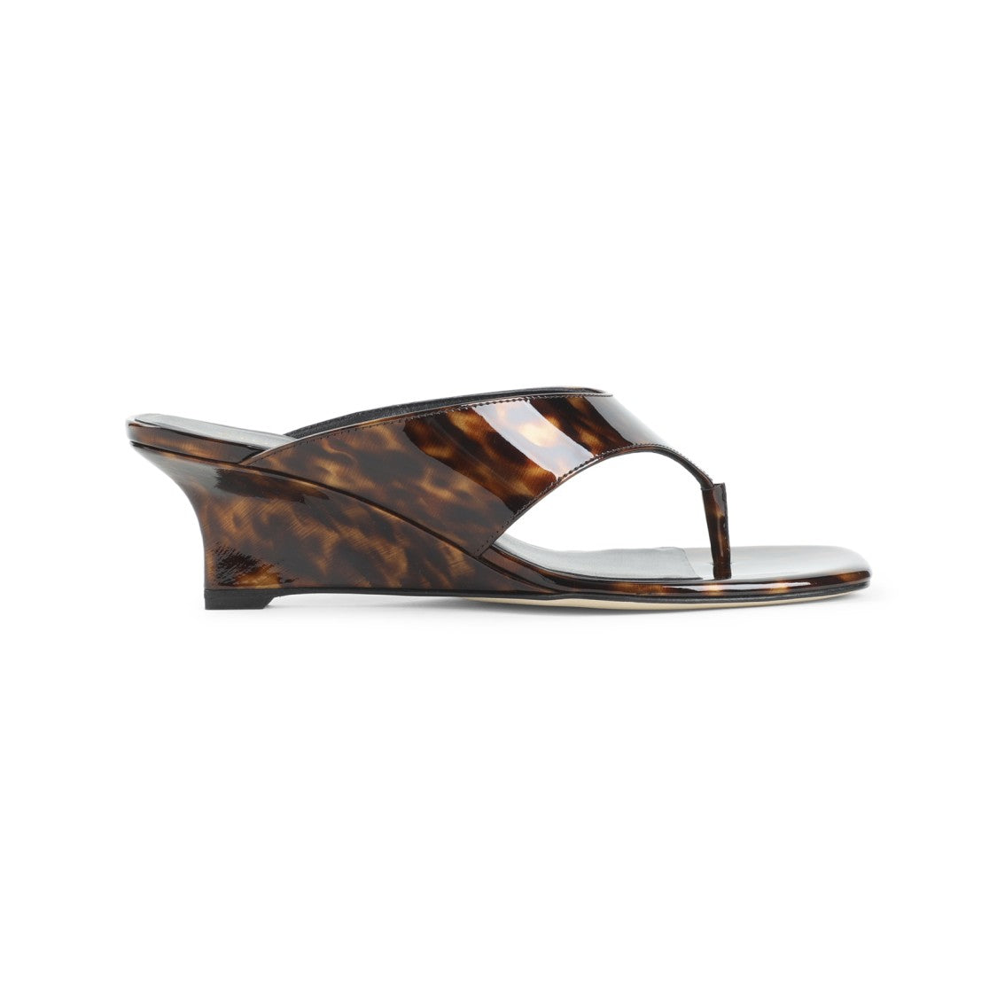 Stuart Weitzman Wedge Sandals With Glossy Tortoiseshell Pattern