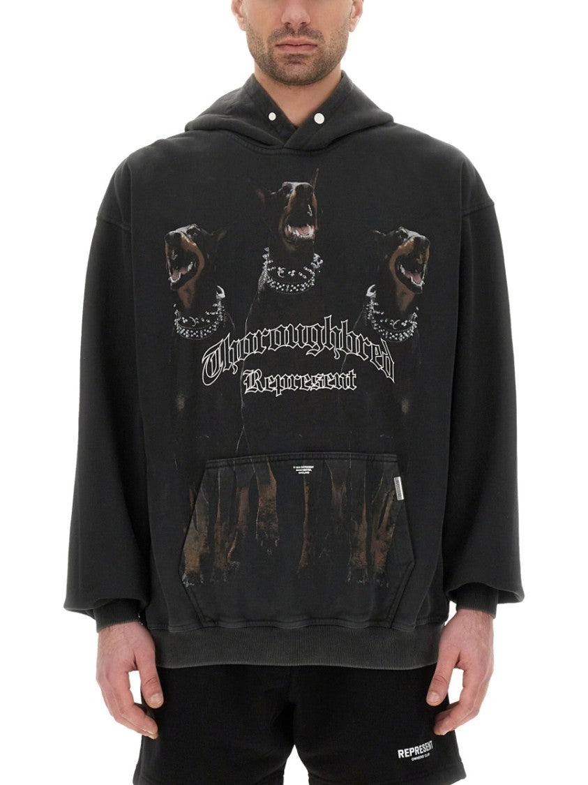 Represent Thoroughbred Gothic Lettering Oversized Hoodie