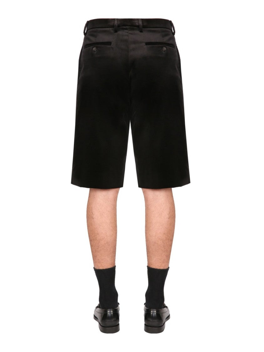 Gucci Stretch Velvet Shorts With Zipper Closure