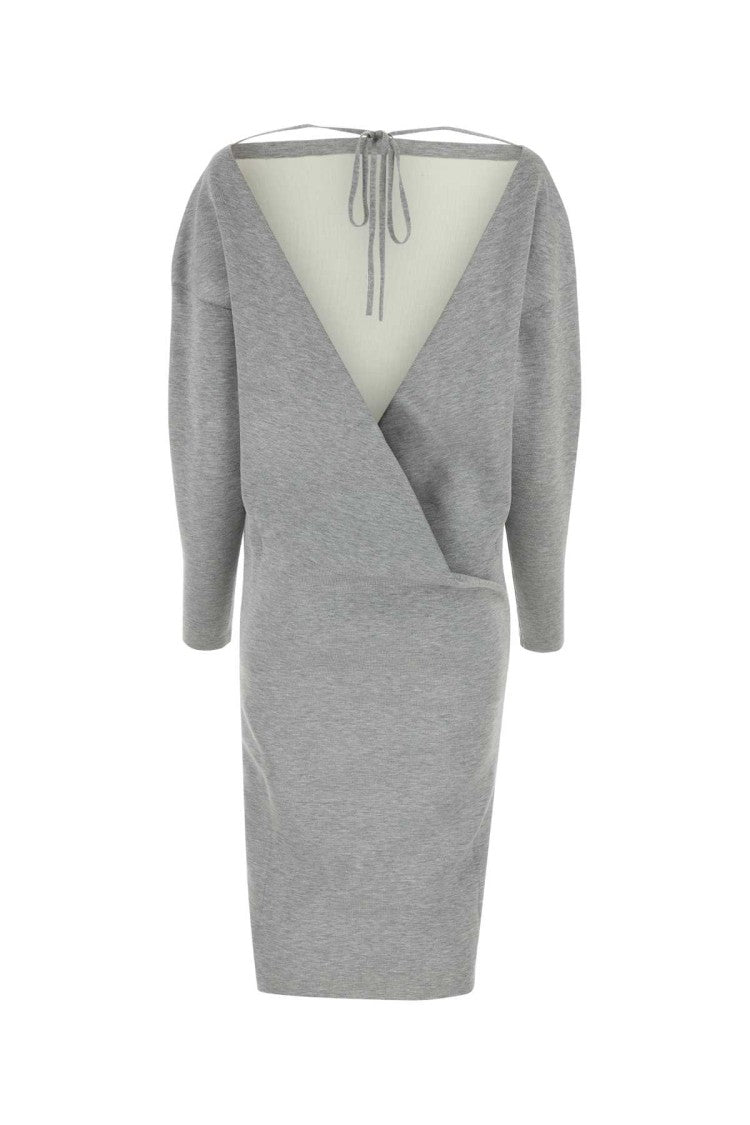Gucci Grey Stretch Wool Blend Dress