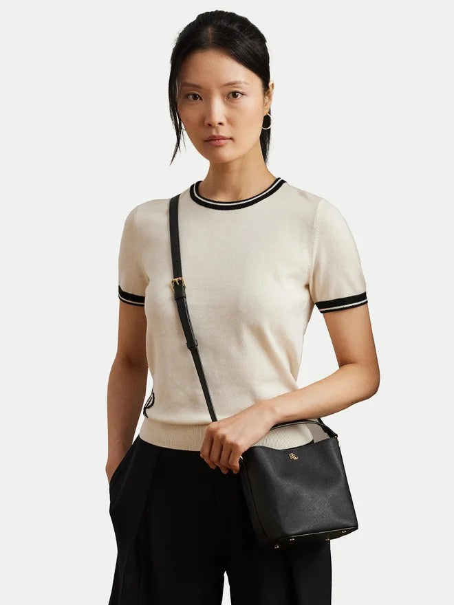Lauren Ralph Lauren Compact Textured Leather Bucket Bag
