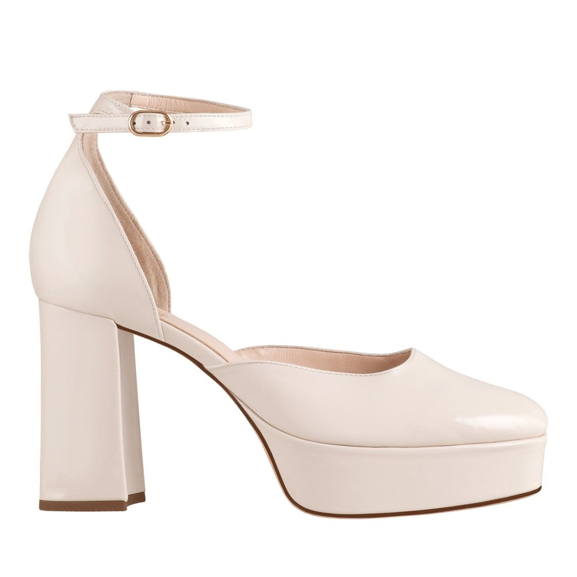 Högl Beige Victoria High Block Heel Patent Leather Pumps