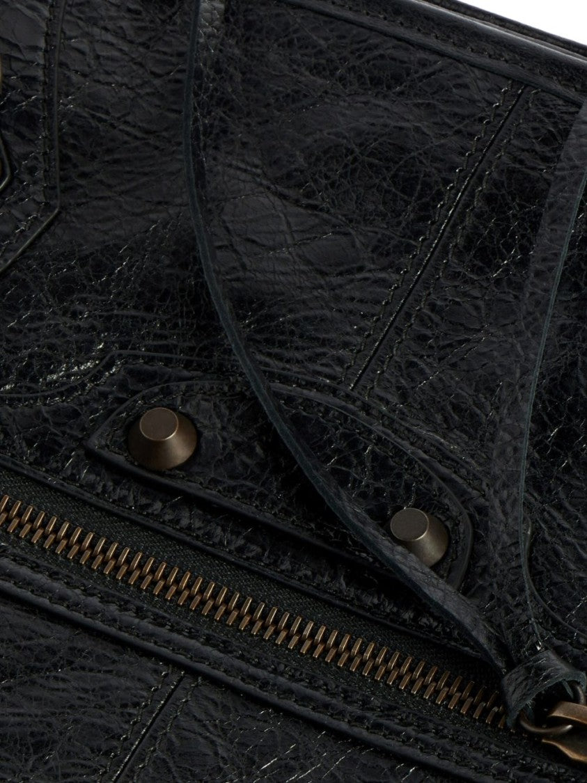 Balenciaga Black Le City Small Lambskin Flap Messenger Bag