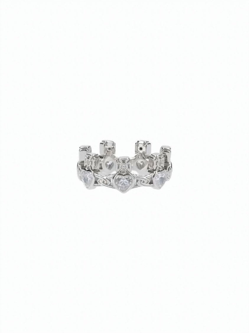 Vivienne Westwood Silver Ring With Clear Gemstone Accents