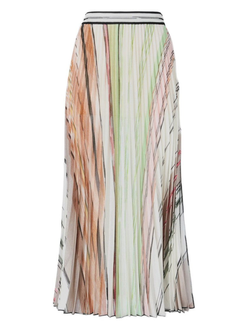 Missoni Striped Plissé Viscose Midi Skirt