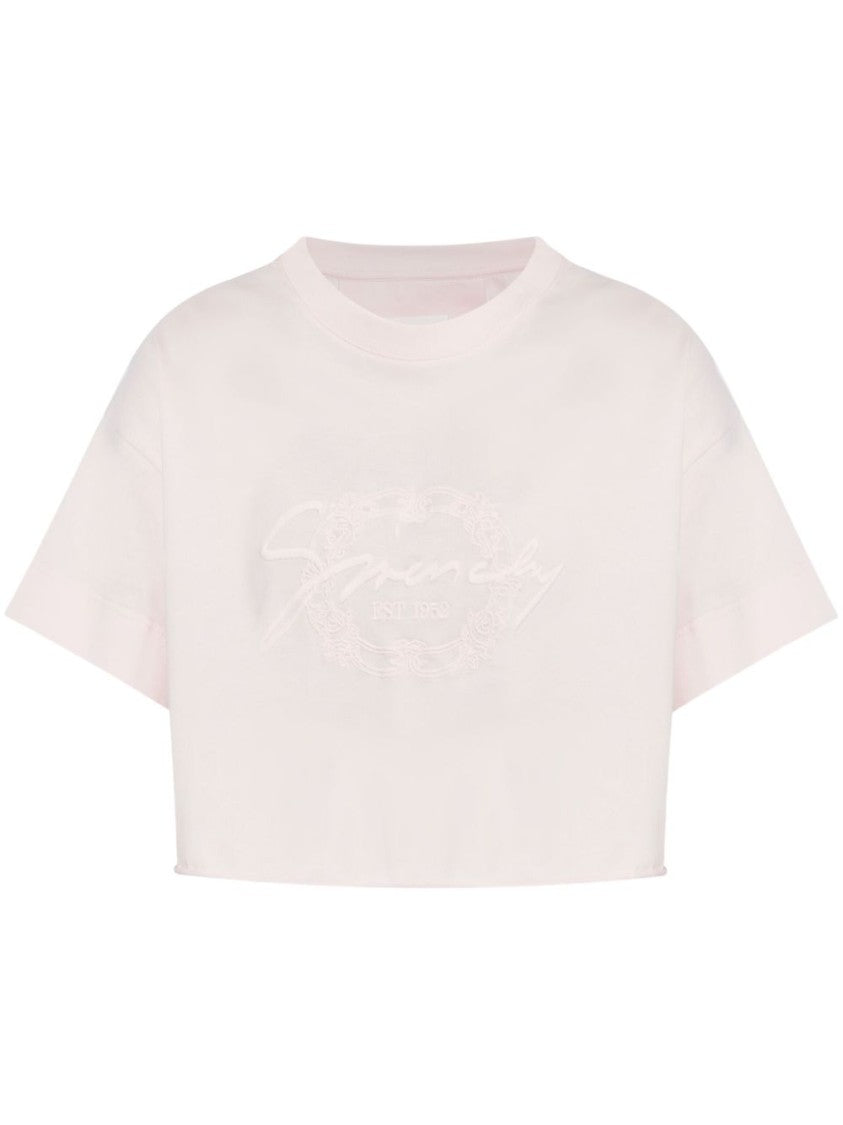 Givenchy Cropped T-Shirt With Tone-On-Tone Logo Medallion
