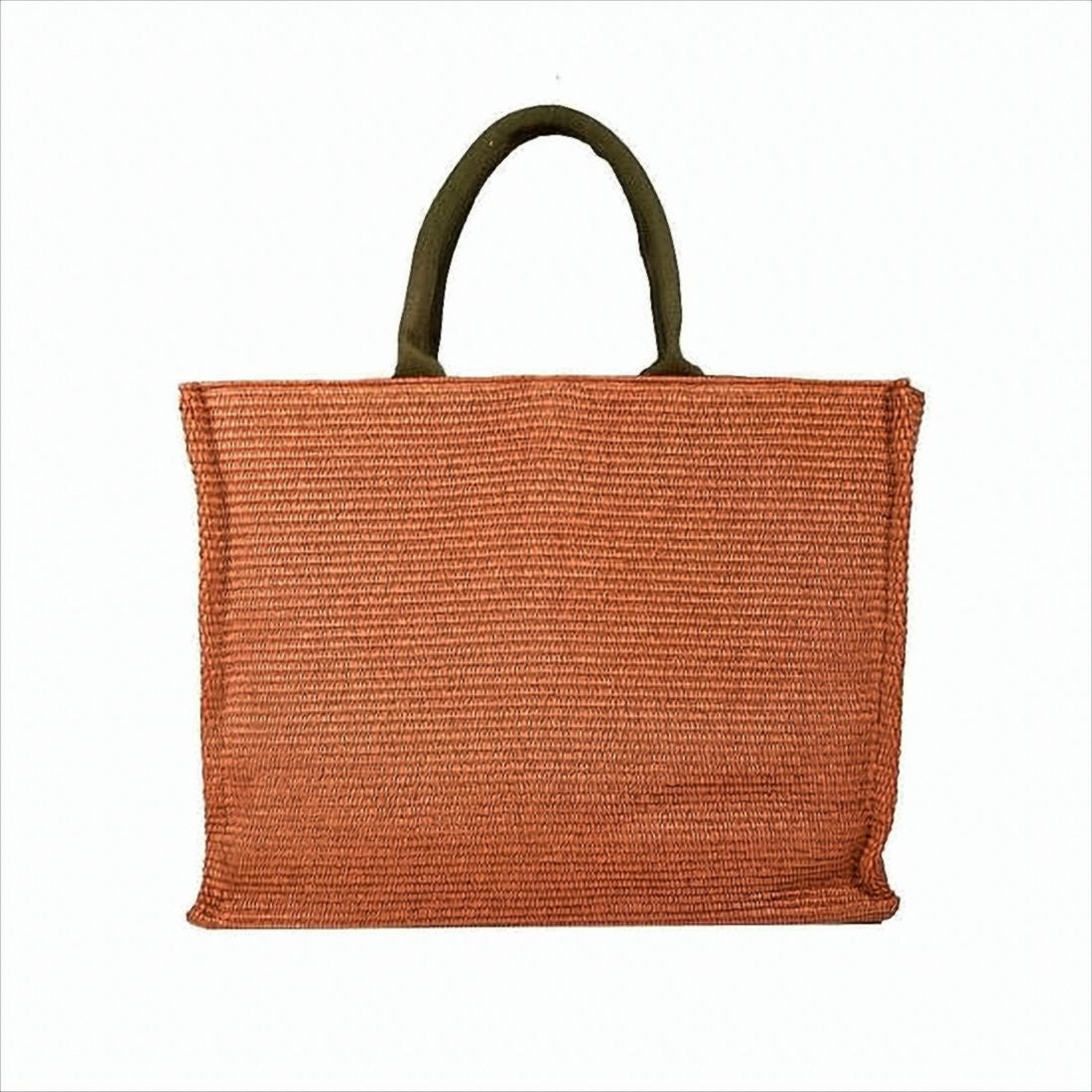 Marni Textured Woven Terracotta Tote Bag With Versatile Straps