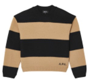 A.P.C. Knitted Sweater With Striped Pattern And Embroidered Logo