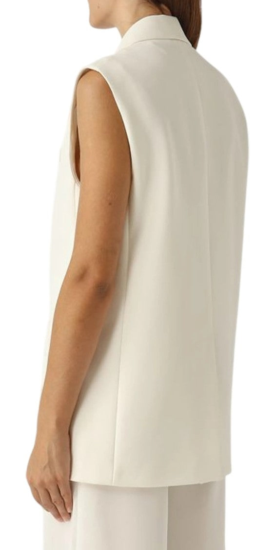 Max Mara Structured Ivory Pomez Jacket With Wide Lapels