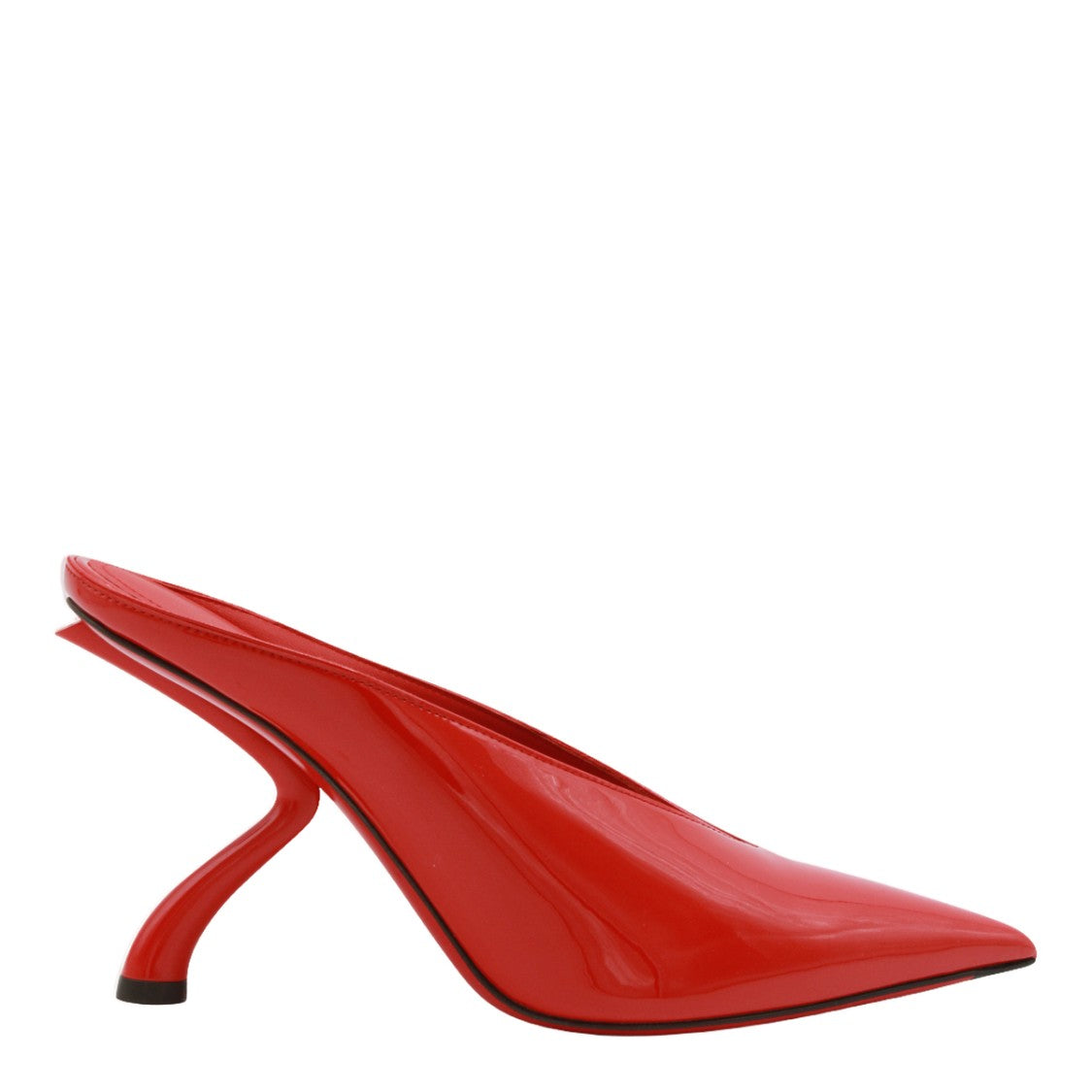 Ferragamo Pointed-Toe Red Mules With Sculptural Heel