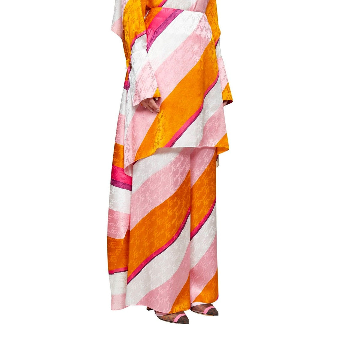 Fendi Ff Color-Block Draped Trousers