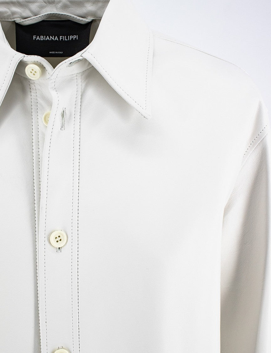 Fabiana Filippi Overfit White Leather Blouse