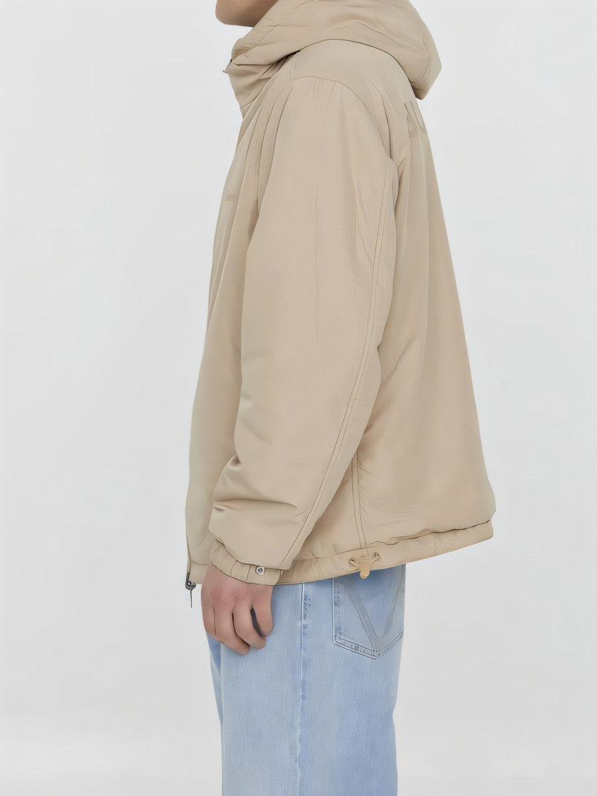 Burberry Hooded Casual Jacket With Subtle Plaid And Zip Closure