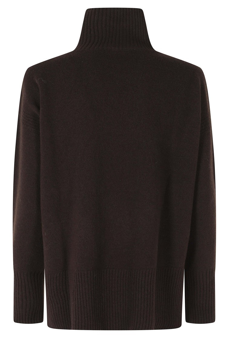 Roberto Collina Dark Brown Merino Wool-Blend Turtleneck