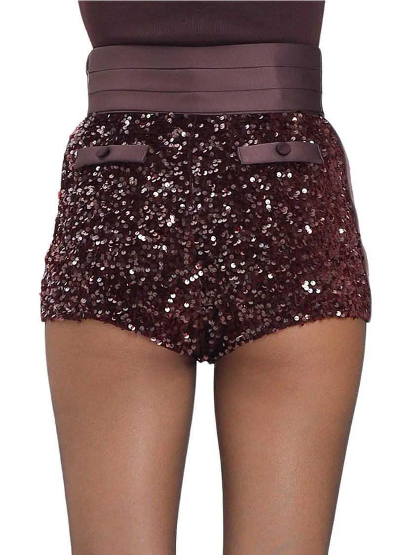 Elisabetta Franchi Purple Polyester High-Waisted Shorts