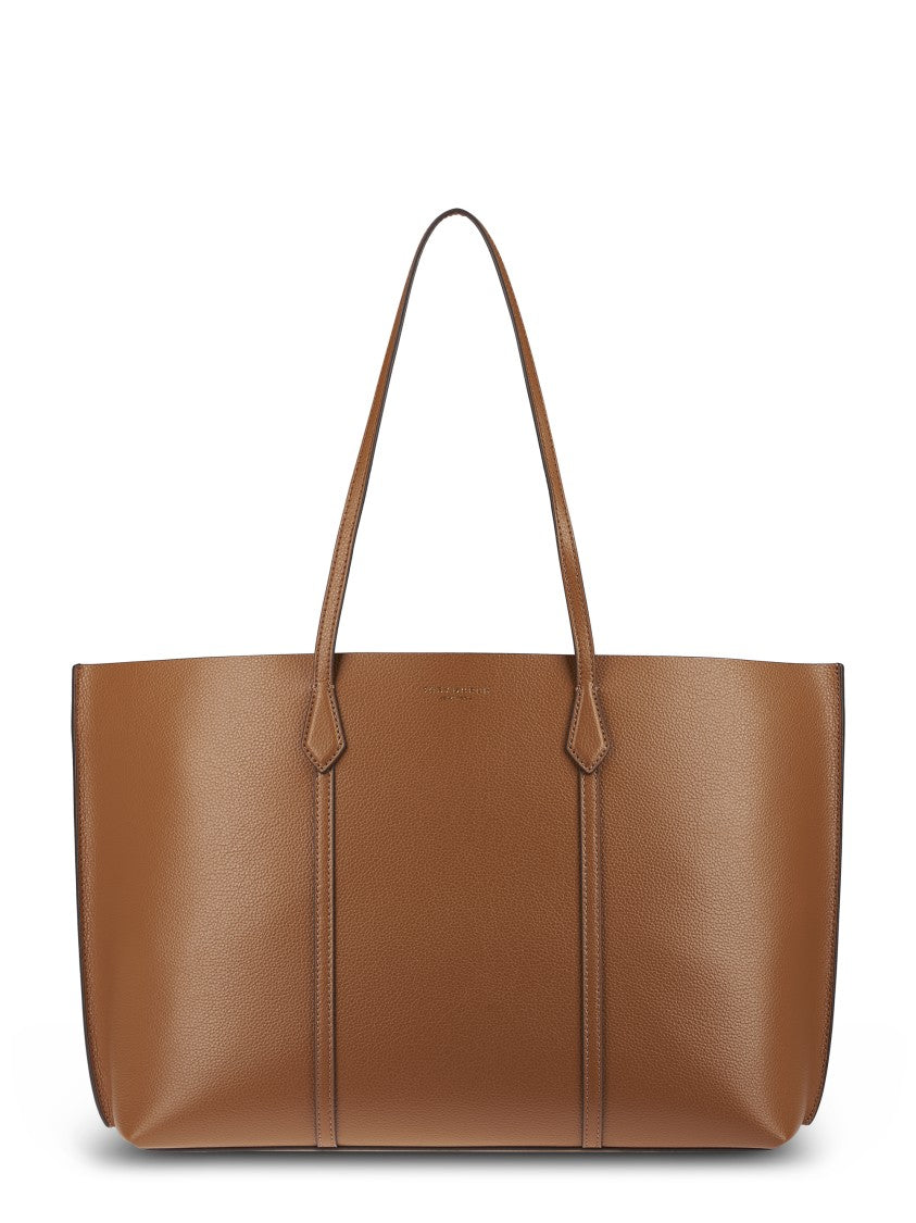 Tory Burch Structured Brown Leather Tote With Refined Details