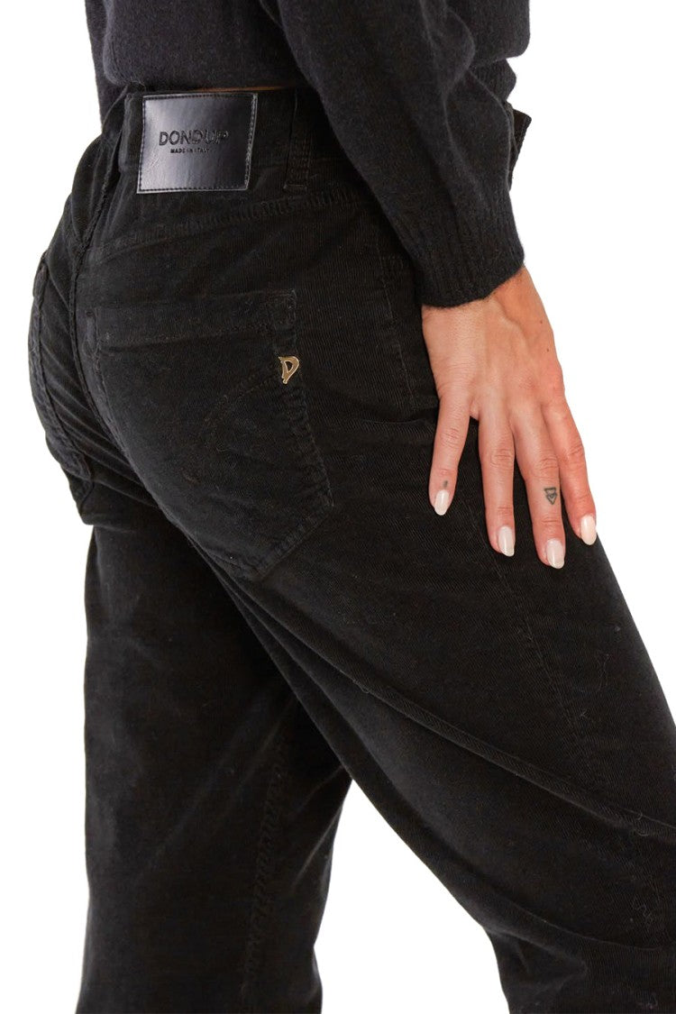 Dondup Black Trousers With Tapered Leg