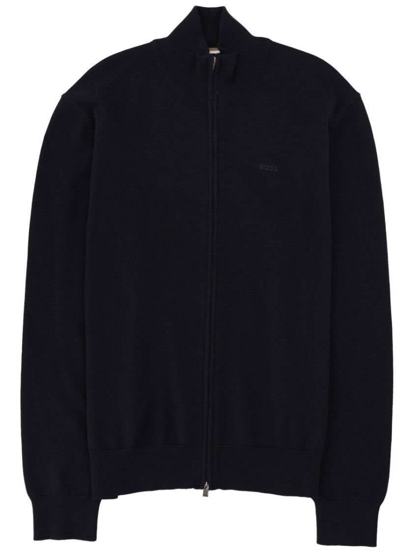 Boss Minimalist Cotton Full-Zip Cardigan