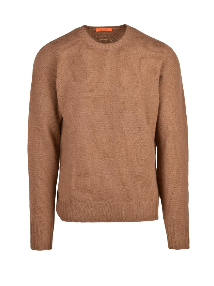 Drumohr Beige Lambswool Crewneck Sweater