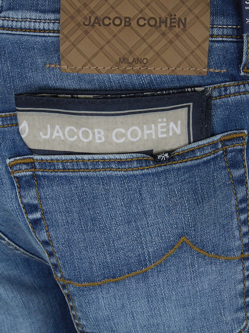 Jacob Cohen Premium Cotton Blend Tailored Fit Jeans